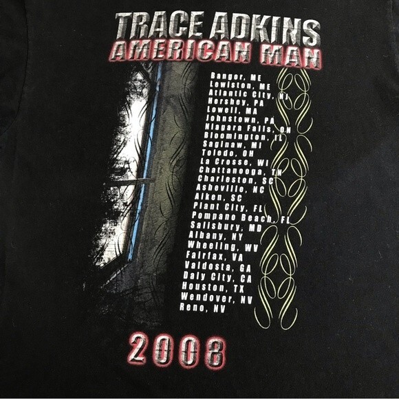 Anvil Trace Adkins American Man 2008 Concert Tour Black T Shirt Size Medium - Picture 6 of 12